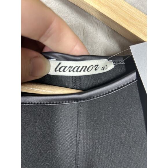 NWT Laranor Fit and Flare Black Dress Mesh Sleeve Sz 40 - US 8 Grunge Goth Core - Picture 6 of 10